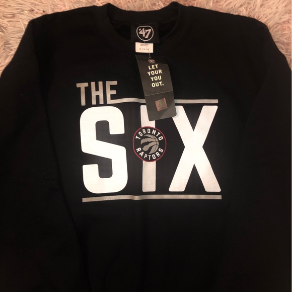 🚨 🏀 THE SIX • Toronto Raptors Black Crew Neck • - Picture 3 of 3
